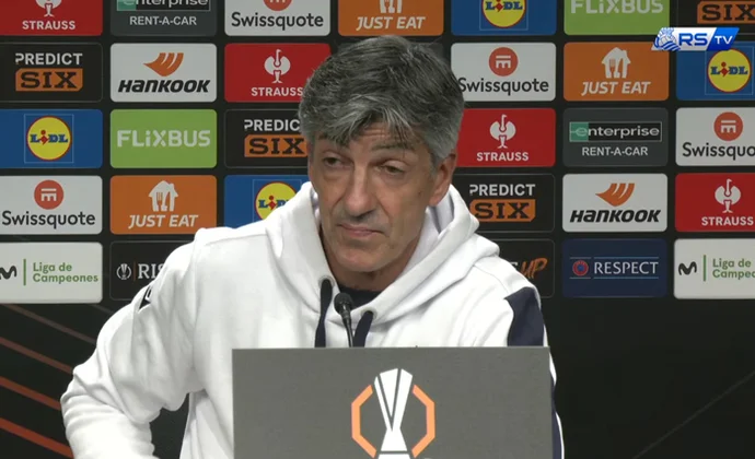 Imanol, sobre Zakharyan, Aritz, Zubimendi, Barrenetxea, Aramburu, Olasagasti, Rupérez, Pacheco, Jon Martín, Sadiq, Oskarsson, Turrientes y el Dinamo Kiev