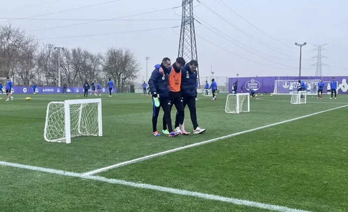 Luis Pérez se retira lesionado de una sesión sin Amallah, Raúl Moro, Latasa ni Sylla