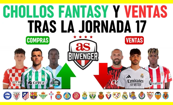 Los Mejores Fichajes y Chollos Fantasy tras la Jornada 17, por Scouting Biwenger