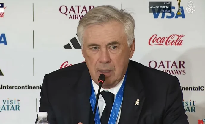 Ancelotti hace balance del año, elogia al club por su prestigio y habla de Vinicius y las vacaciones