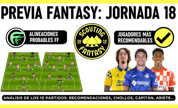 Análisis fantasy de la jornada 18: Alineaciones probables, y recomendaciones, por Scouting Biwenger