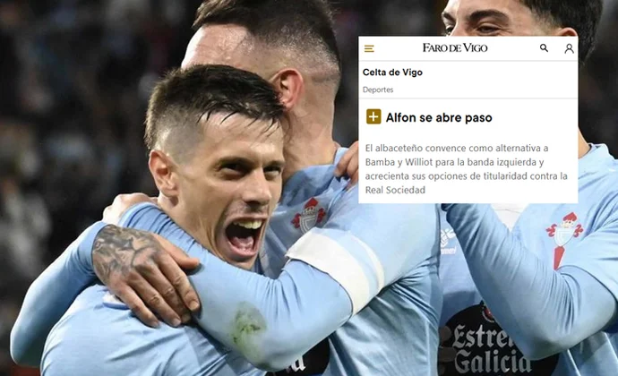 Faro de Vigo respalda la posibilidad de que Alfon esté en el once