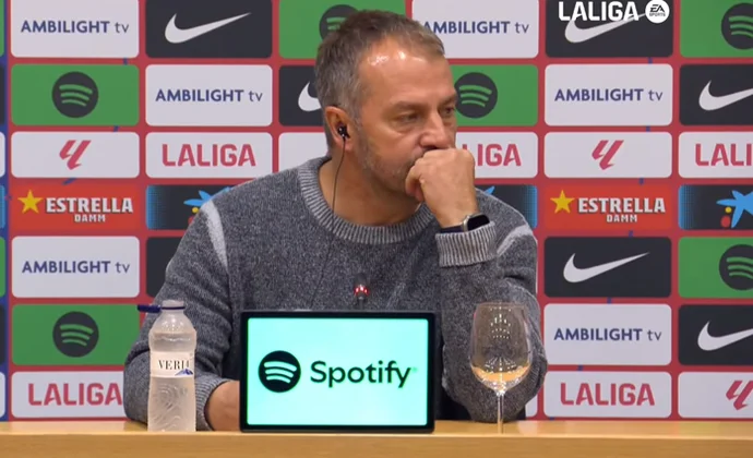 Flick cree que su equipo hizo un partidazo y elogia a Pedri y Gavi