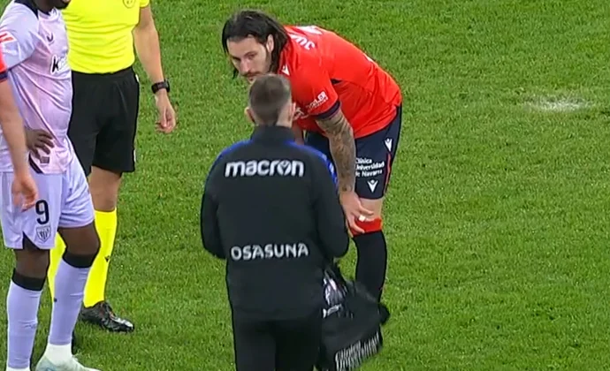 Juan Cruz pidió el cambio durante el partido contra el Athletic por molestias