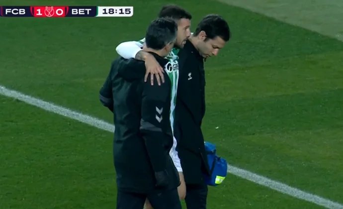 Ruibal se retiró del partido de Copa por una torcedura de tobillo