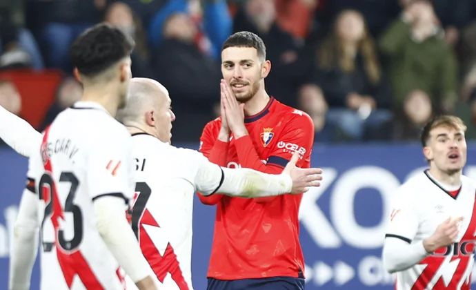 Jornada 20: Osasuna 1-1 Rayo. Estadísticas y puntos fantasy