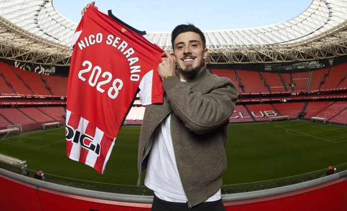 Nico Serrano renueva con el Athletic, paso previo a buscarle una cesión