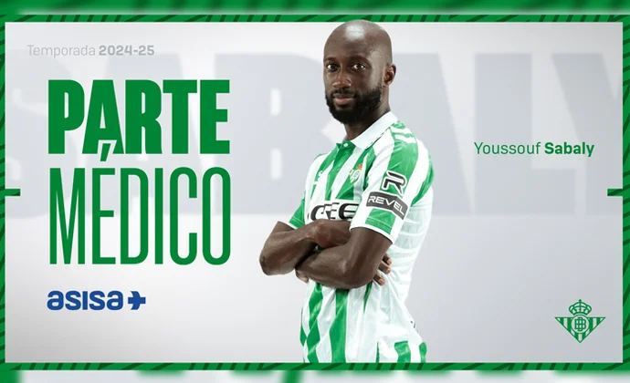 Parte médico oficial de Youssouf Sabaly y periodo estimado de baja