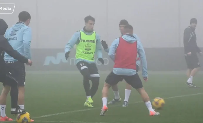 Aspas y Alfon empiezan la semana de trabajo al margen del grupo