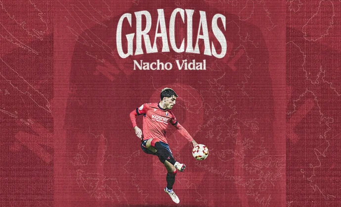 Osasuna hace oficial la marcha de Nacho Vidal, que está cerca de fichar por el Real Oviedo