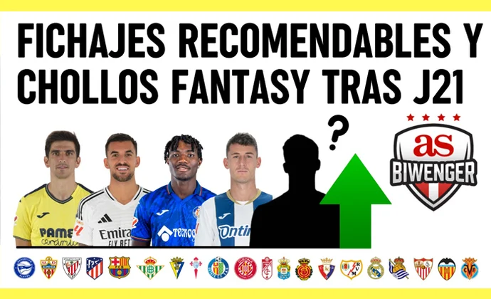 Fichajes recomendables y chollos fantasy tras la Jornada 21, por Scouting Biwenger