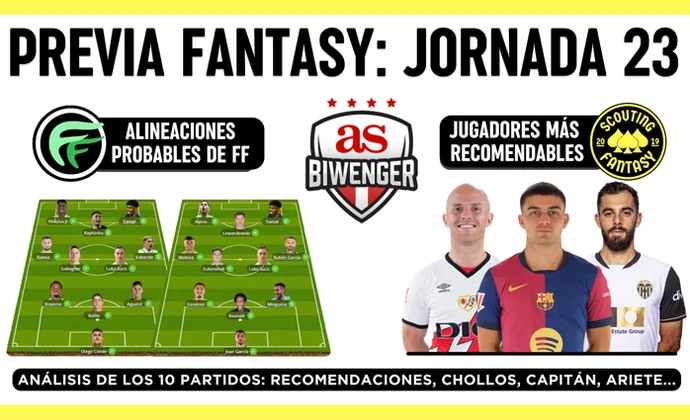 Análisis fantasy de la jornada 23: Alineaciones probables, y recomendaciones, por Scouting Biwenger
