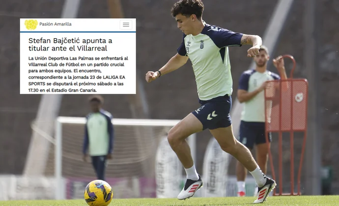 Bajcetic apunta a titular, según Pasión Amarilla