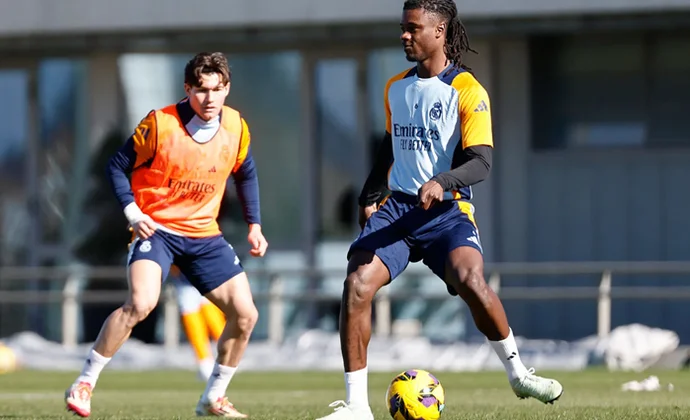 Camavinga, Mbappé, Belilngham y Lucas se ejercitan con total normalidad