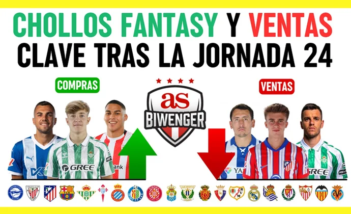 Fichajes recomendables y chollos fantasy tras la Jornada 24, por Scouting Biwenger