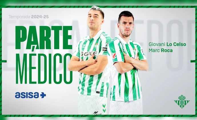 Parte médico oficial de Marc Roca y Giovani Lo Celso y periodos de baja