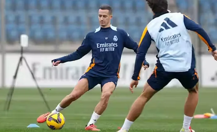 Rudiger, Alaba, Lucas, Valverde y Vallejo, con el grupo este martes