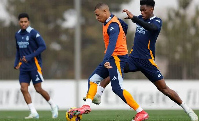 Carvajal y Militao, únicas bajas en el entrenamiento del viernes