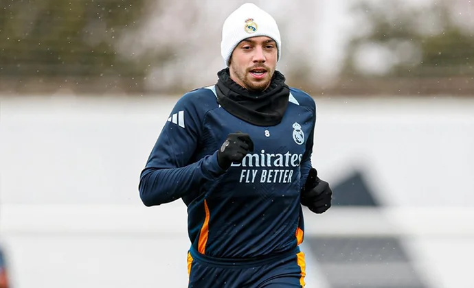 Fede Valverde vuelve al grupo en el entrenamiento vespertino del lunes