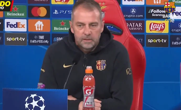 Flick habla de Gavi, Lewandowski, Neymar, Olmo, Gavi, Carreras y el Benfica