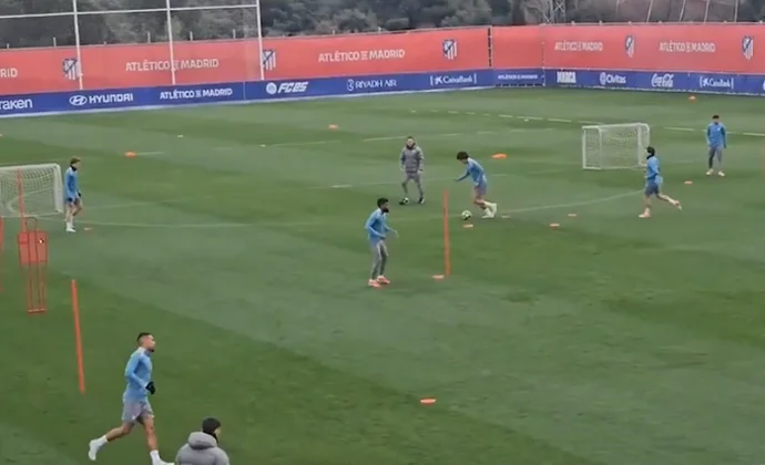 Koke y Lenglet, al margen en el entrenamiento del lunes. De Paul, recuperado