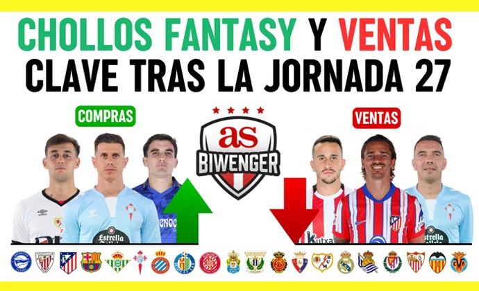 Fichajes recomendables y chollos fantasy tras la Jornada 27, por Scouting Biwenger
