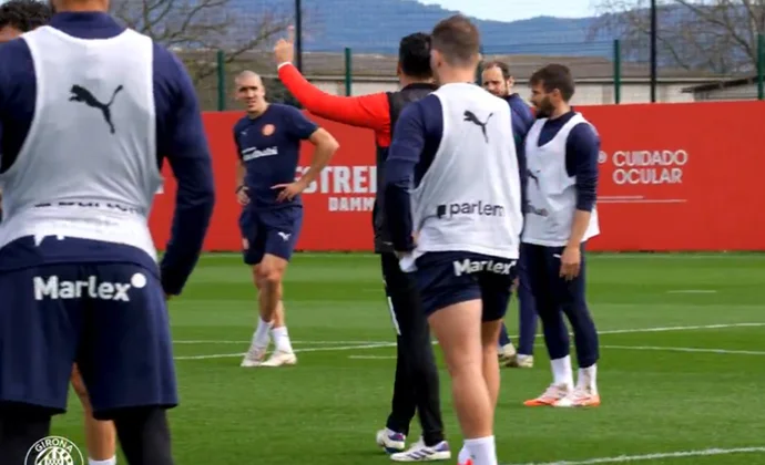Oriol Romeu empieza la semana con el grupo. Bryan Gil y Abel Ruiz, al margen