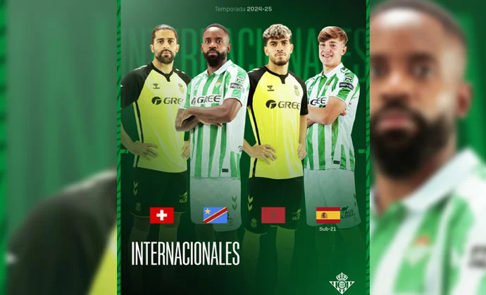 Cuatro jugadores del Betis se marchan con sus selecciones