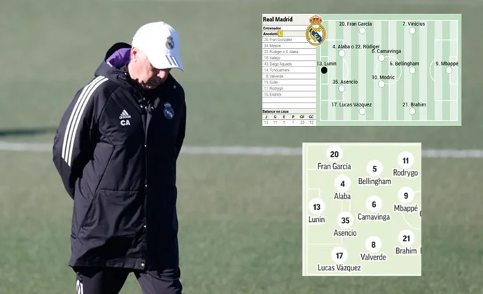 As y Marca no se ponen de acuerdo con el once de Ancelotti: análisis de las diferencias y coincidencias