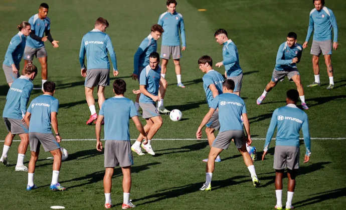 Simeone repite el ensayo de ayer pese a la incorporación de Molina, De Paul, Alvarez y Reinildo