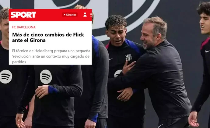 Según Sport, Flick hará más de cinco cambios en el once del domingo