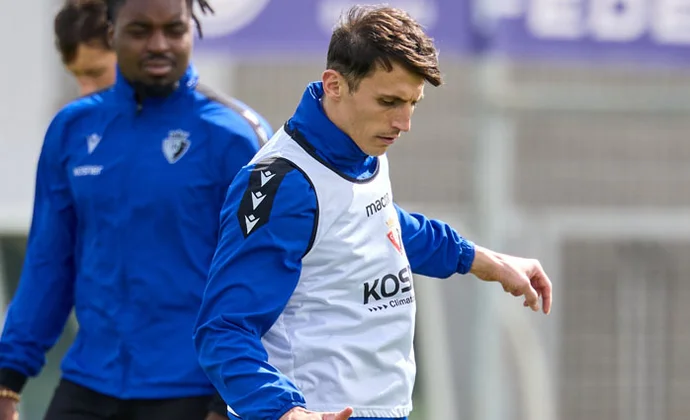 Osasuna se ejercitó este viernes en Tajonar sin los dos lesionados