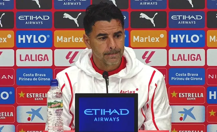 Míchel descarta a Miovski y Abel Ruiz, pero no a Solís ni Romeu y habla del Barcelona, Stuani y el once