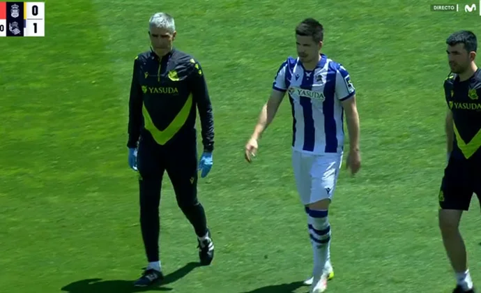 Zubeldia se retiró lesionado en el primer tiempo del partido de Gran Canaria