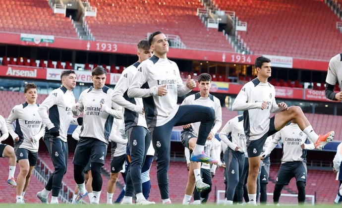 El Real Madrid se ejercita en el Emirates con Courtois completamente recuperado