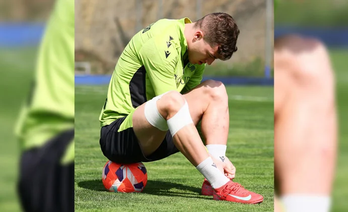 Sucic empieza la semana con un vendaje, pero entrenando con aparente normalidad