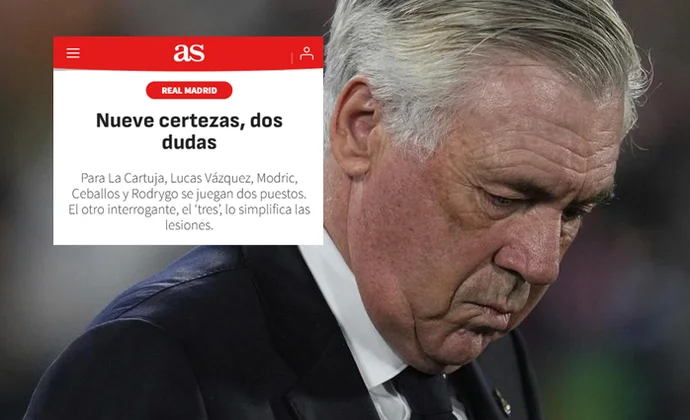 As tiene algunas dudas para el once de Ancelotti para la final