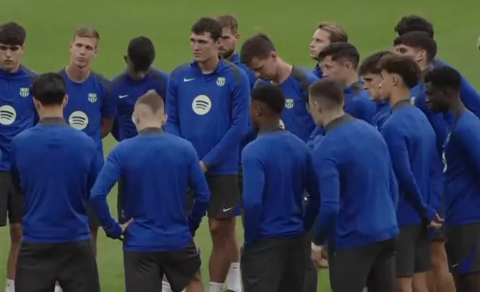 El Barcelona se ejercita en San Siro con Lewandowski, que apunta al banquillo