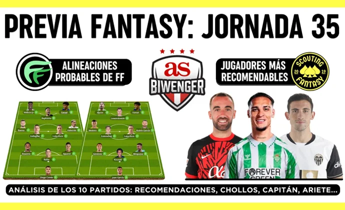 Análisis fantasy de la jornada 35: Alineaciones probables, y recomendaciones, por Scouting Biwenger