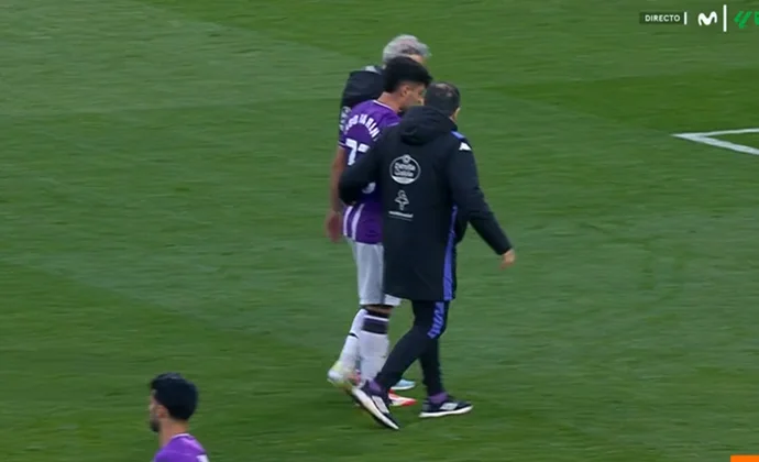 Iago Parente se retiró del partido contra el Girona por calambres