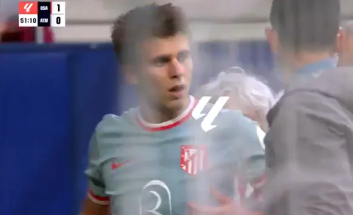 Pablo Barrios se retira mareado del partido de El Sadar