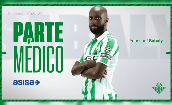 Parte médico oficial de Youssuf Sabaly: esguince acromio-clavicular