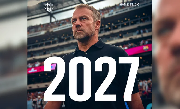 El Barcelona hace oficial la renovación de Hansi Flick hasta 2027