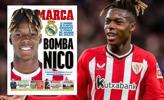 La noticia de Nico Williams en Marca, una estrategia del Real Madrid para conocer la opinión del madridismo