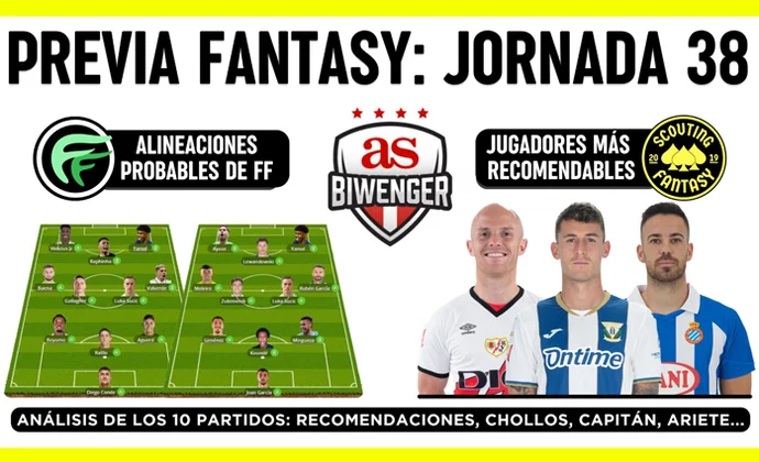 Análisis fantasy de la jornada 38: Alineaciones probables, y recomendaciones, por Scouting Biwenger