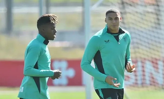 Nico Williams y Yeray completan la sesión con el grupo, pero Vivian gestiona las cargas