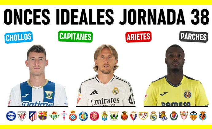 Once ideal, once de posibles chollos y mejores capitanes y arietes para la J38, por Scouting Biwenger