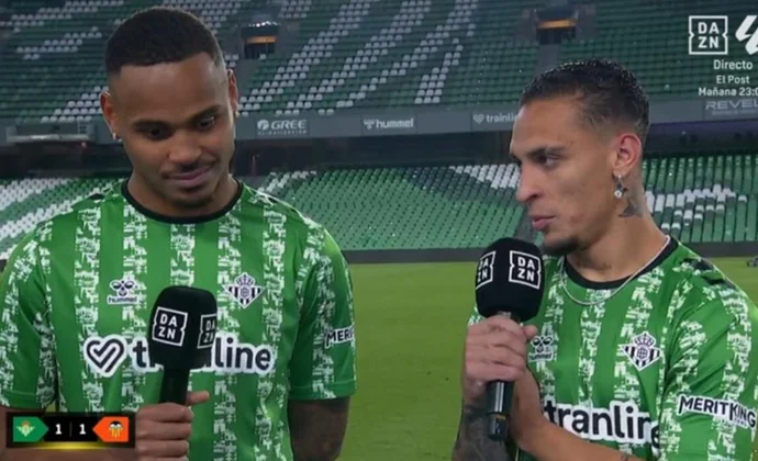 Natan, que finaliza su cesión el 30 de junio, quiere seguir en el Betis junto con Antony