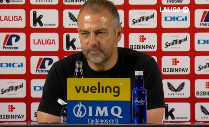 Flick celebra el triunfo y habla de Iñaki Peña, Joan García, Xabi Alonso, Modric, De Marcos, Gavi y Pedri