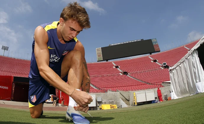 El Atlético se ejercita sin bajas en el entrenamiento de este martes